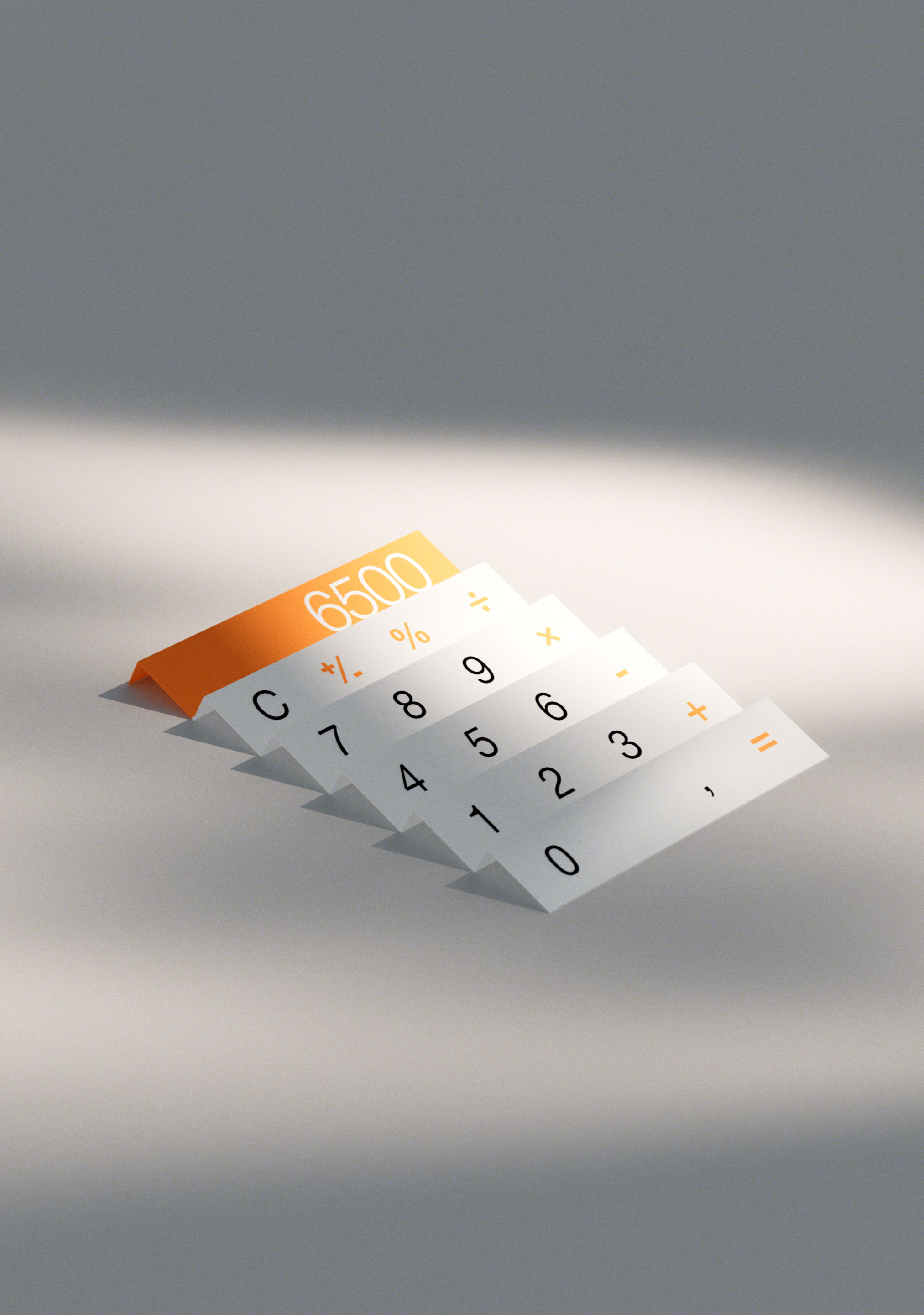 Paravent OS calculator concept using folded key surfaces.